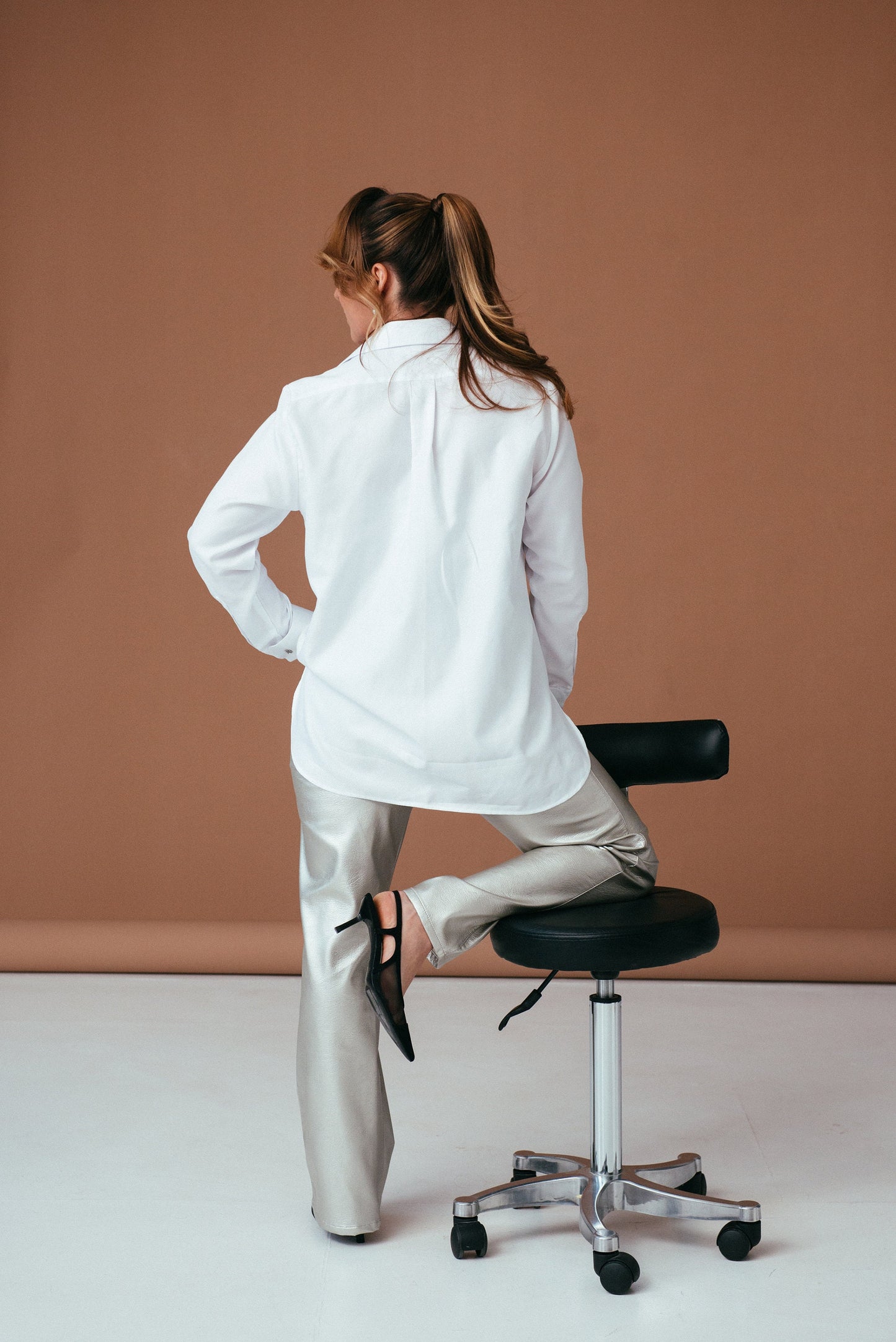 Oversized White Cotton Blouse with French Cuffs