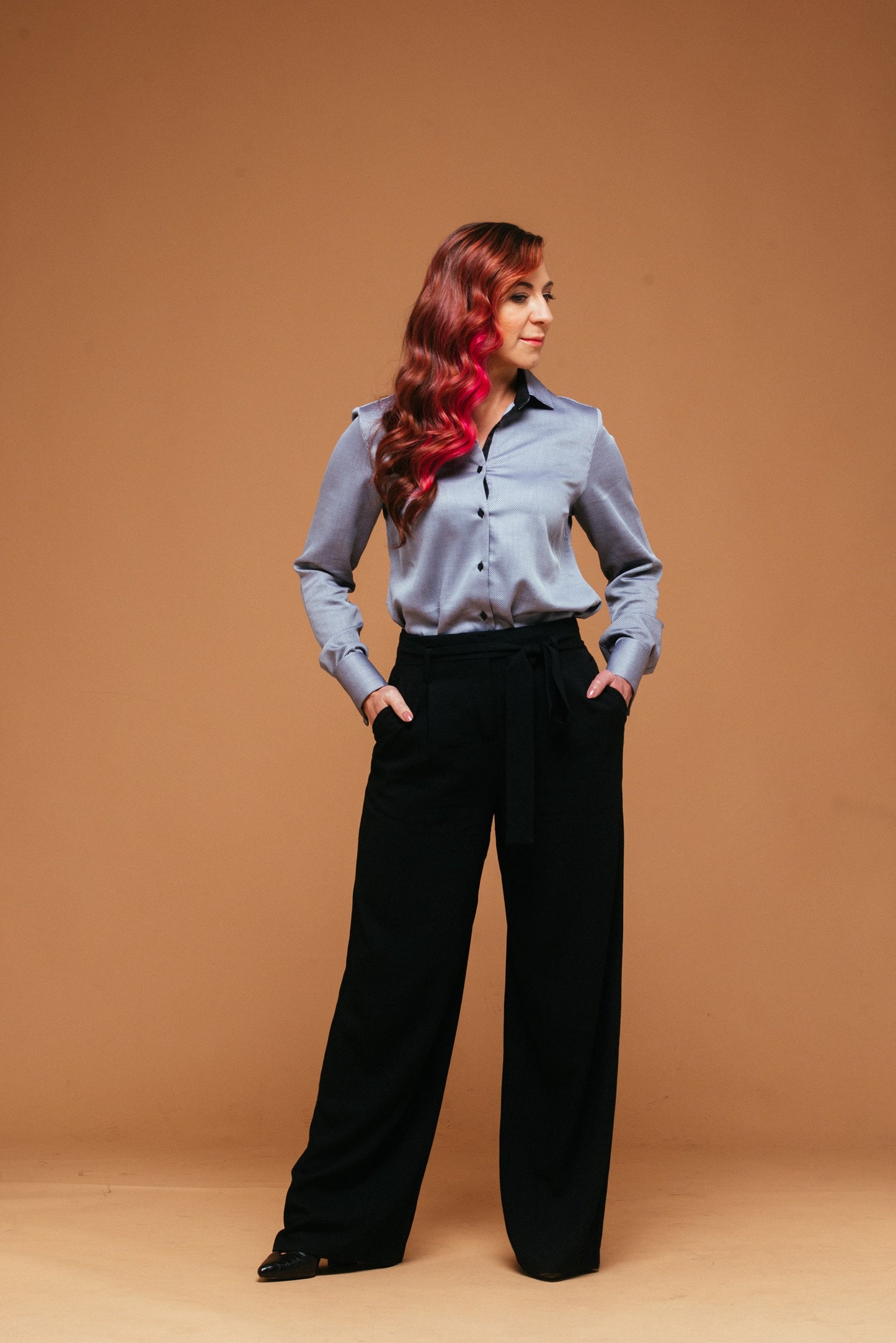 Luxury Cotton French Cuff Blouse: Elegant Women's Business Shirt