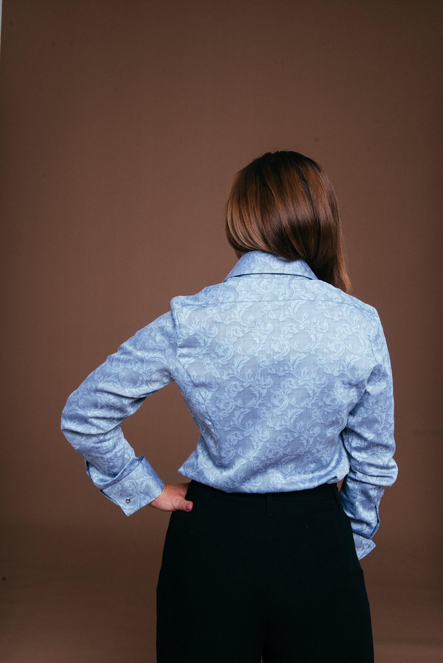 Elegant French Cuff Blouse: Luxury Cotton Button-Down Shirt