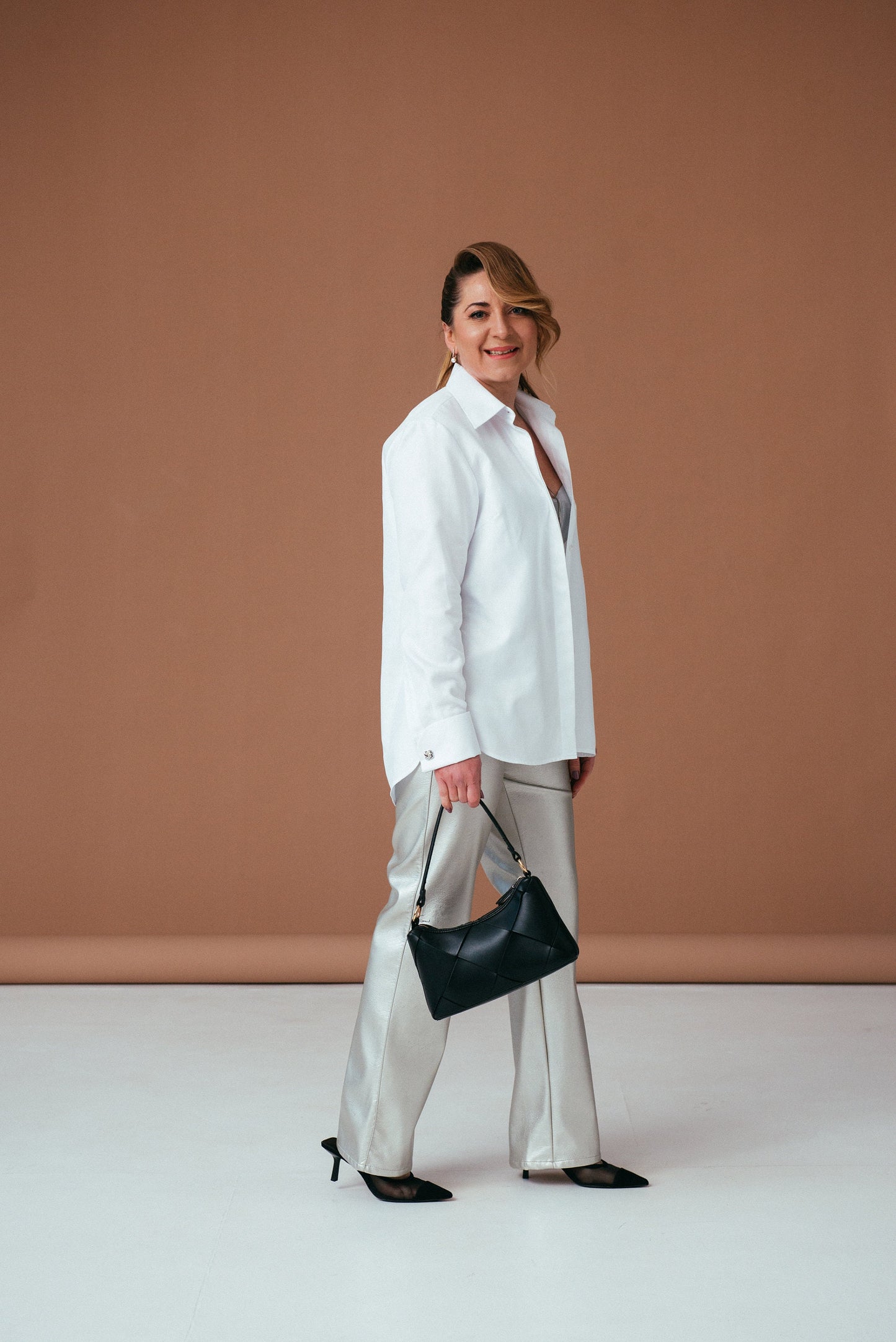 Oversized White Cotton Blouse with French Cuffs
