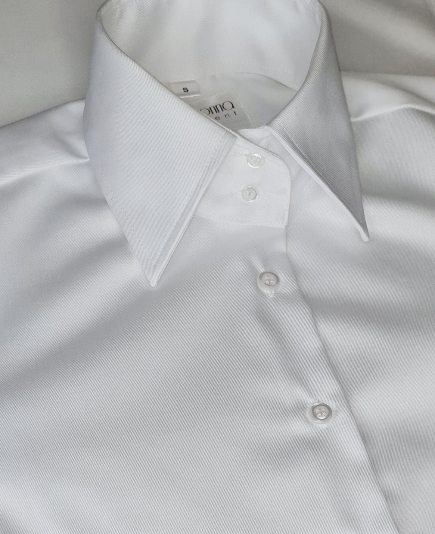 Non-Iron White Cotton Blouse: French Cuff Short Sleeve Shirt