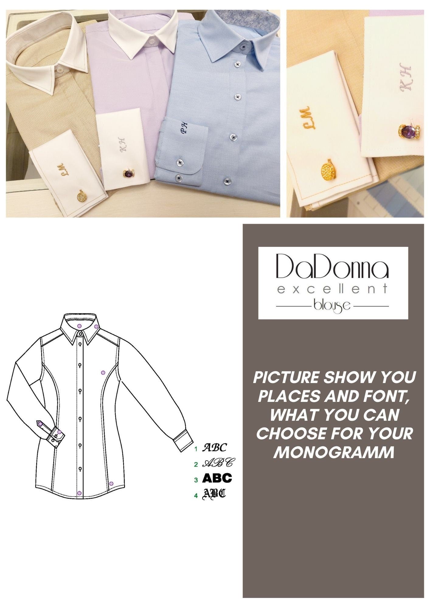 Personalized Monogram for DaDonna Blouses Shirt