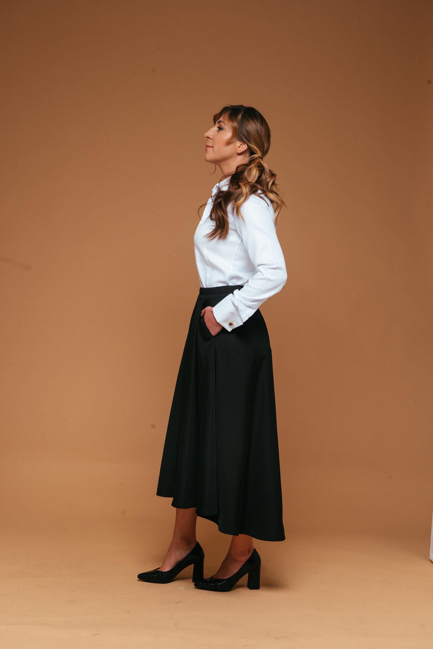 Fitted French Cuff Blouse: Luxury 100% Cotton White Shirt
